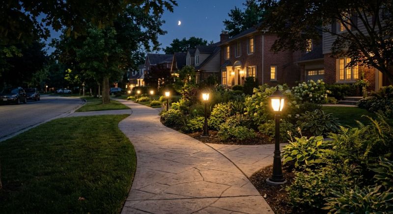 Sidewalk Lighting Installation in Kansas City, KS