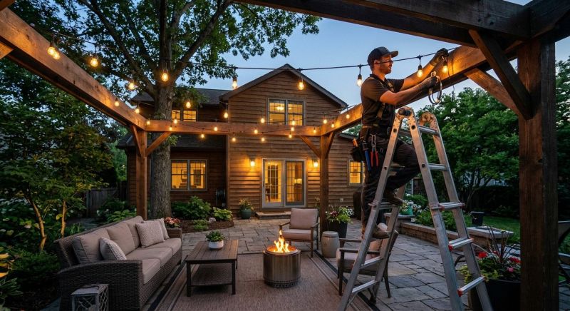 Terrace Lighting Installation in Provo, UT